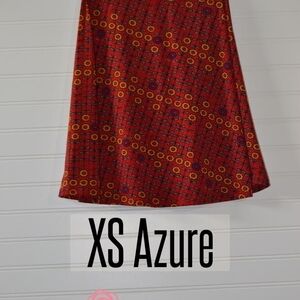LuLaRoe Red and Orange A-Line Skirt